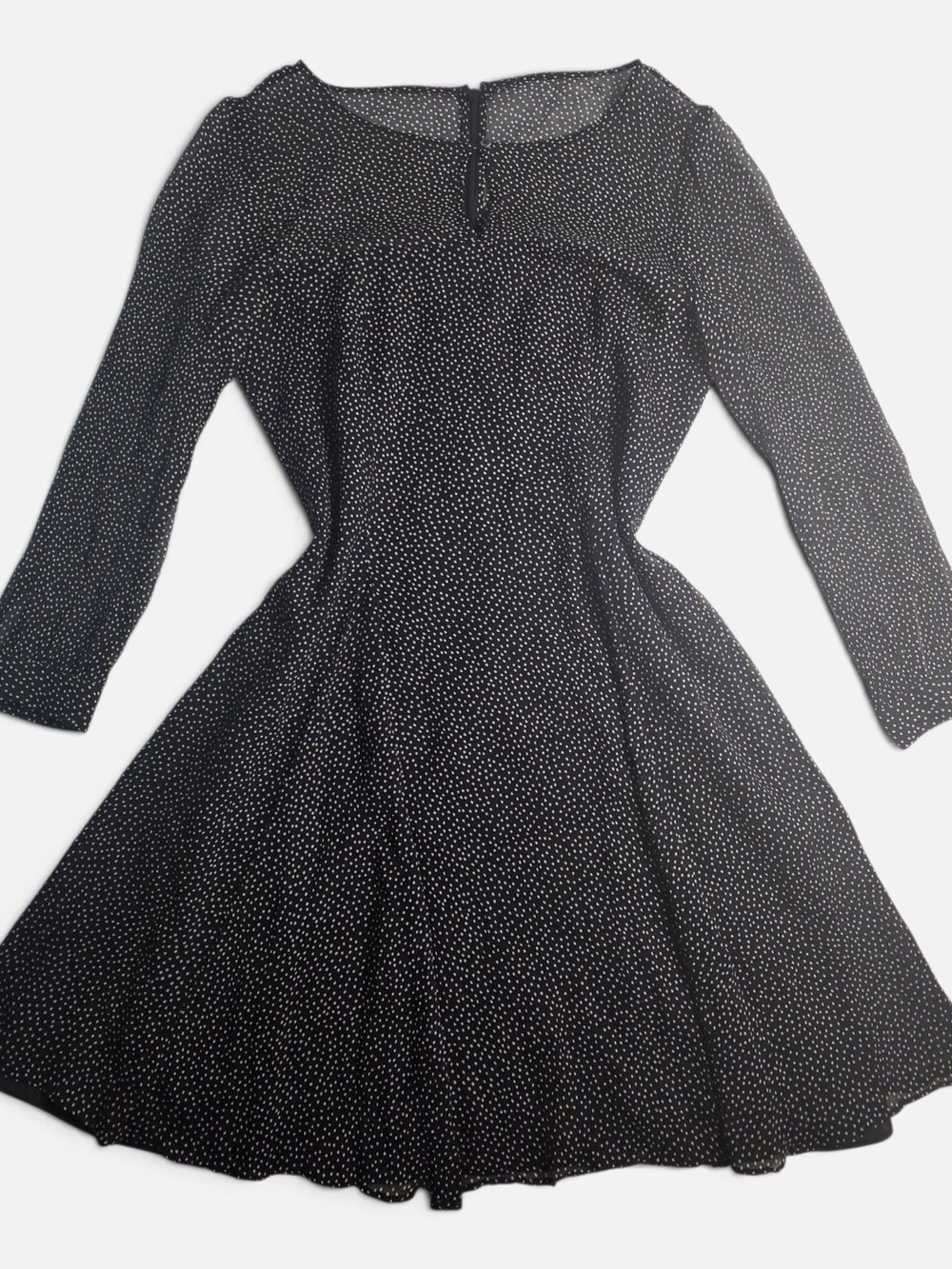 J. Crew Black Midi Dress with White Polka Dots